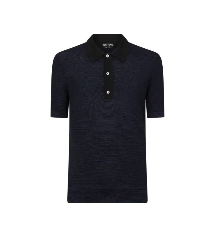 MERINO WOOL BI-COLOUR POLO online